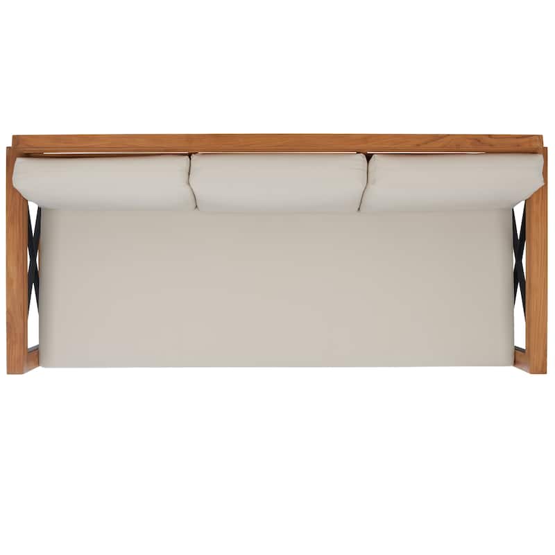 SAFAVIEH Outdoor Living Andros Teak Patio Sofa