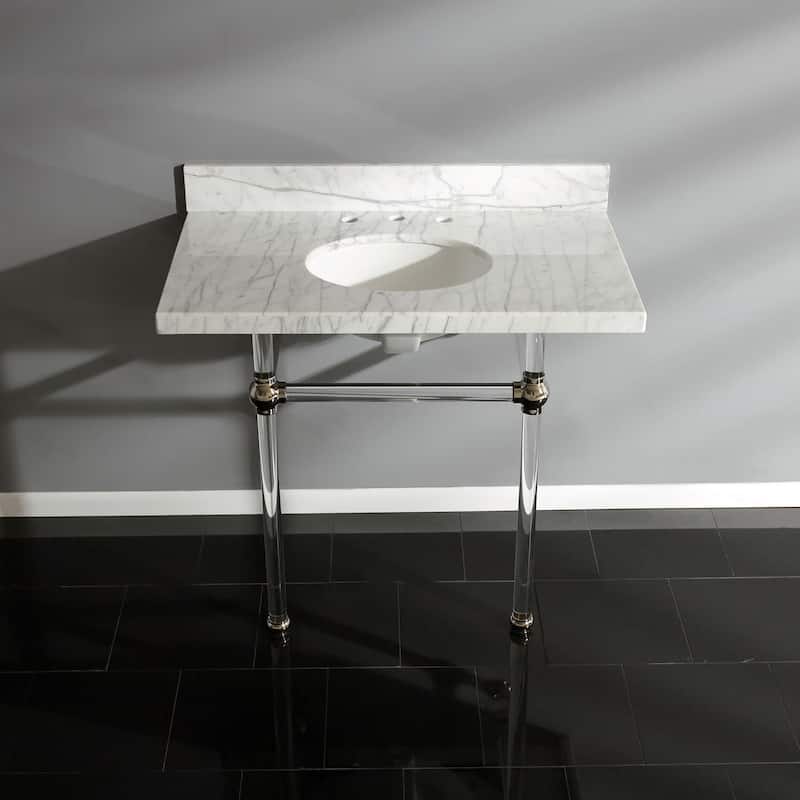 Kingston Brass Templeton 36" Oval Marble Wall Mounted Bathroom Console