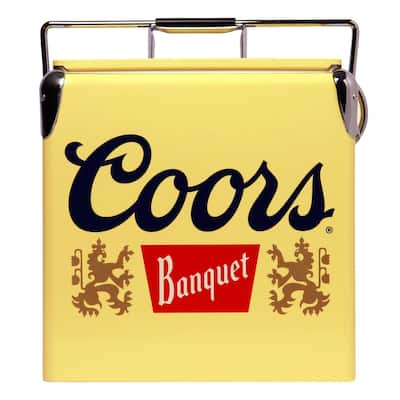 Coors Banquet Retro Ice Chest Cooler W/Opener 13L (14 qt) Yellow & Silver