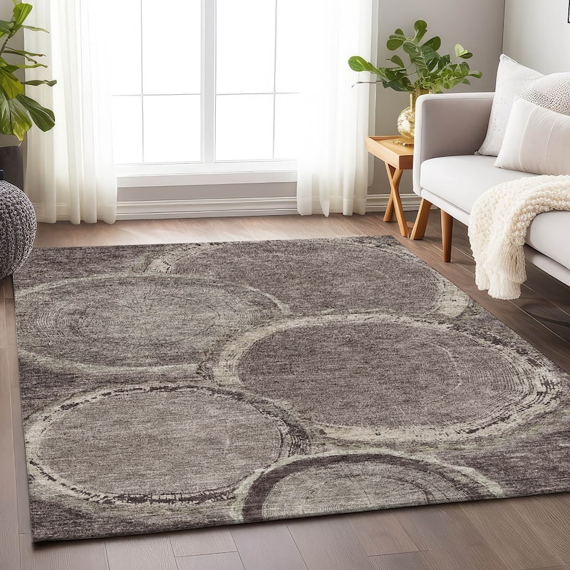Premium Washable Super Soft Modern Grain Mayfield Rug - Chocolate - 5' x 7'6"