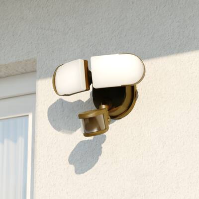 Lamdba 2 Light LED Outdoor Motion Sensor Linkable Adjustable Security Flood Light Bronze - 10.25-in. W x 7-in. H x 6-in. D