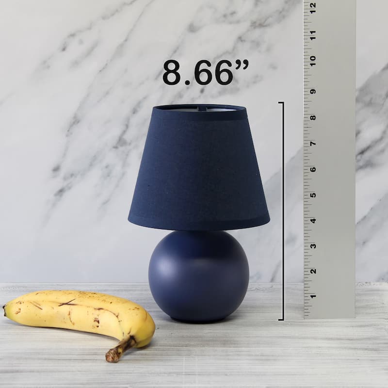 8.66" Petite Orb Lamp Two Pack Set w Matching Fabric Shade