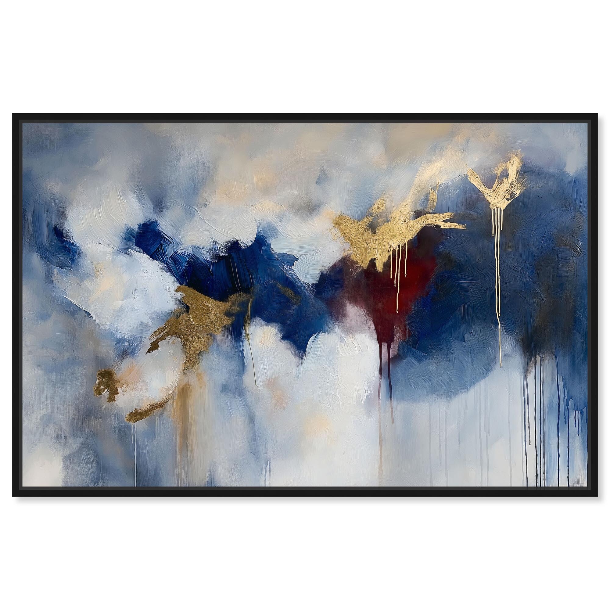 Eclipse of Gold and Blue Canvas by Art Remedy