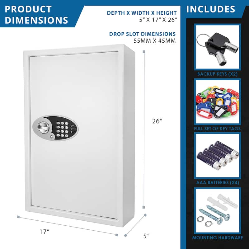 144-Key Cabinet Digital Keypad Wall Safe
