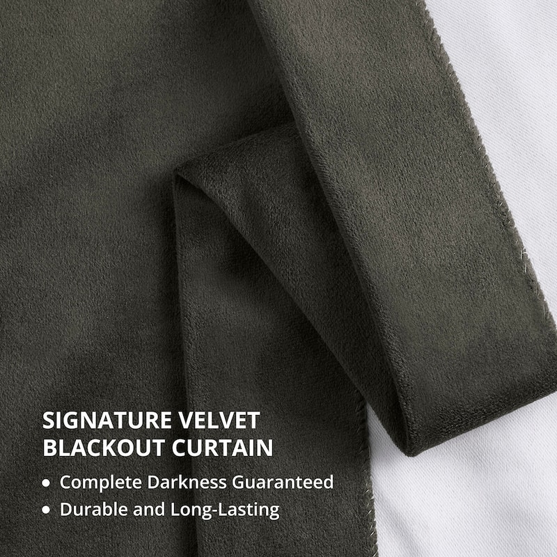 Exclusive Fabrics Signature Velvet Blackout Curtain 108 Inches Long (1 Panel)