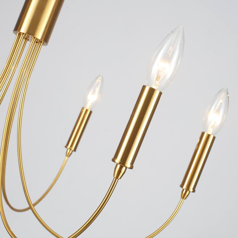 6-Light Modern Candlestick Hanging Linear Chandelier Lighting Island Chandelier for Kitchen Island