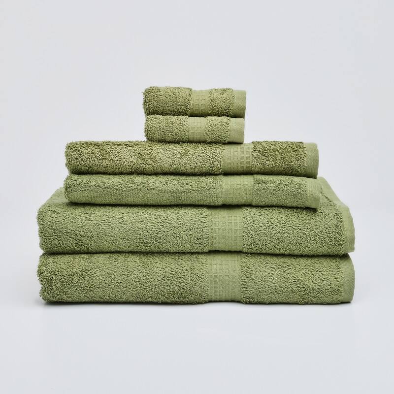 Classic Touch 6-Piece 100 Cotton Towel Set