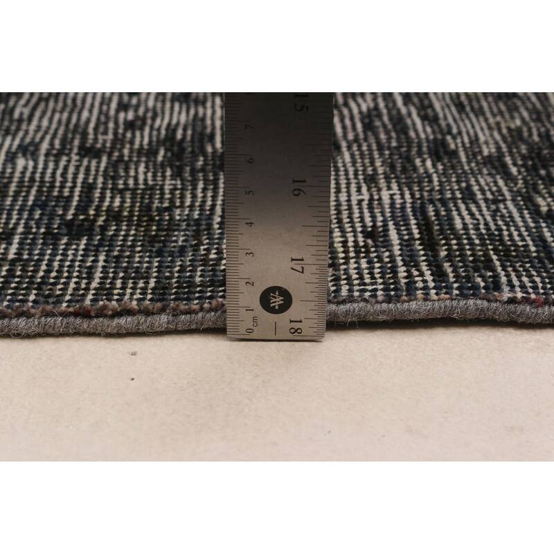 ECARPETGALLERY Hand-knotted Color Transition Black Wool Rug - 7'11 x 11'5