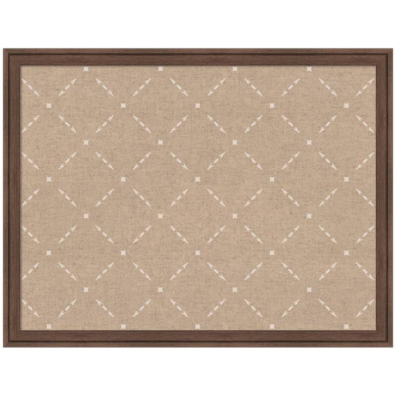 Kate and Laurel Pinboard Beige Lattice Pattern - 26x20 - Florence Medium Brown
