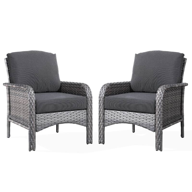XIZZI Outdoor Patio Furniture Wicker Chair Set (Set of 2)