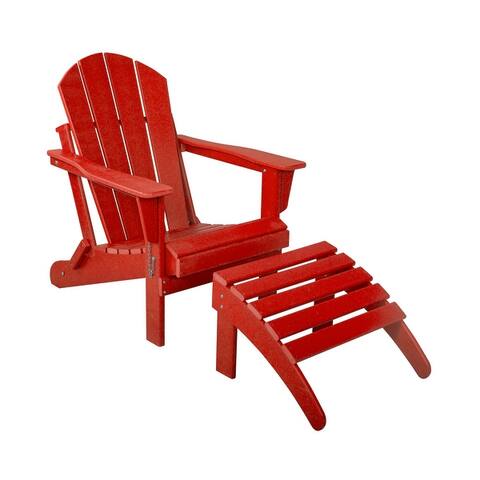 Laguna Folding Adirondack Chair with Ottoman Set