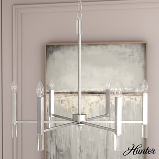 Hunter Sunjai Candle Chandelier - Entry, Kitchen Island, Dining Room, Living Room - Geometric, Glam, Contemporary
