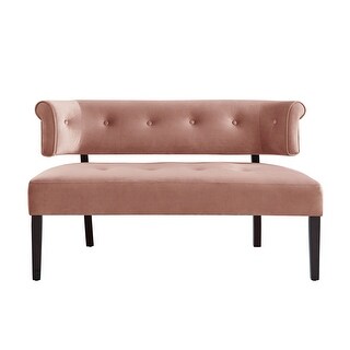 Jaylene Upholstered Tufted Velvet Bench with Curved Back