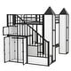 preview thumbnail 13 of 28, Castle-shaped Design Twin over Twin Metal Bunk Bed with Wardrobe and Multiple Storage
