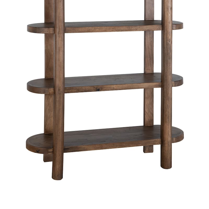 Eray Bookcase, 4 Shelves, Almond Barrel Brown Mango Wood, 71 Inch