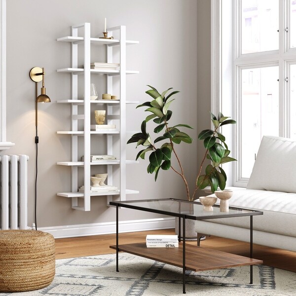 Nathan James Benji Floating Wall Book Shelves, 3-Tier Display