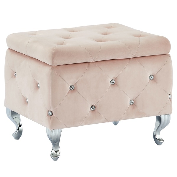 Elizabeth crystal best sale tufted vanity stool