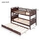 preview thumbnail 12 of 25, Twin Over Twin Pine Bunk Bed with Twin Size Trundle, Equipped with Stairs and Safety Barriers