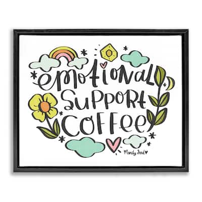 Stupell Motivational Support Coffee Framed Floater Canvas Wall Art Design By Mandy Ford Art + Illustration