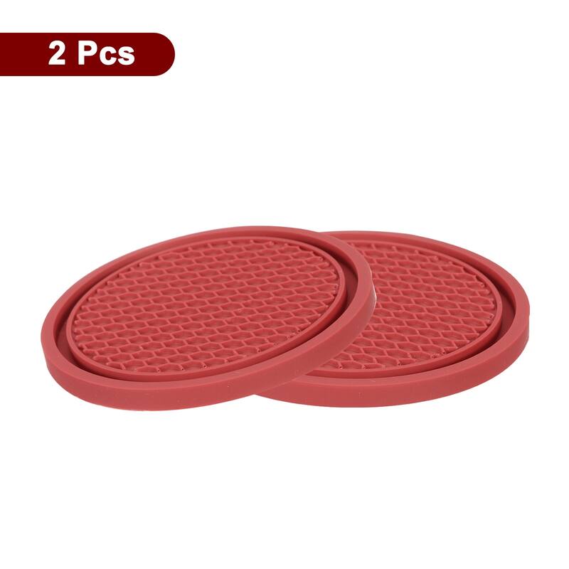 2pcs Car Cup Coasters PVC Car Cup Mats Non-Slip Universal Cup Holder - 2.76"