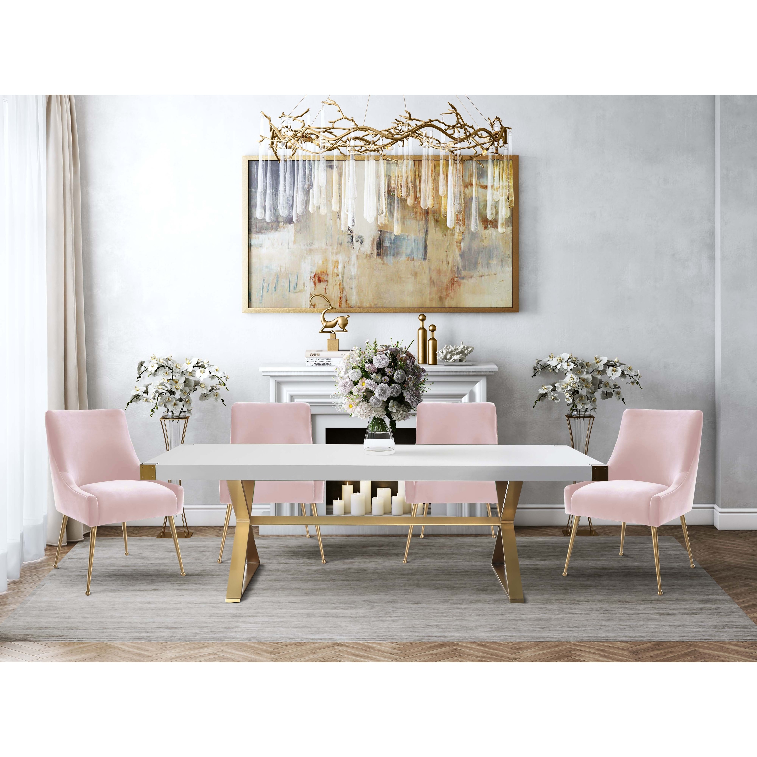 Rocco blush on sale velvet dining chair