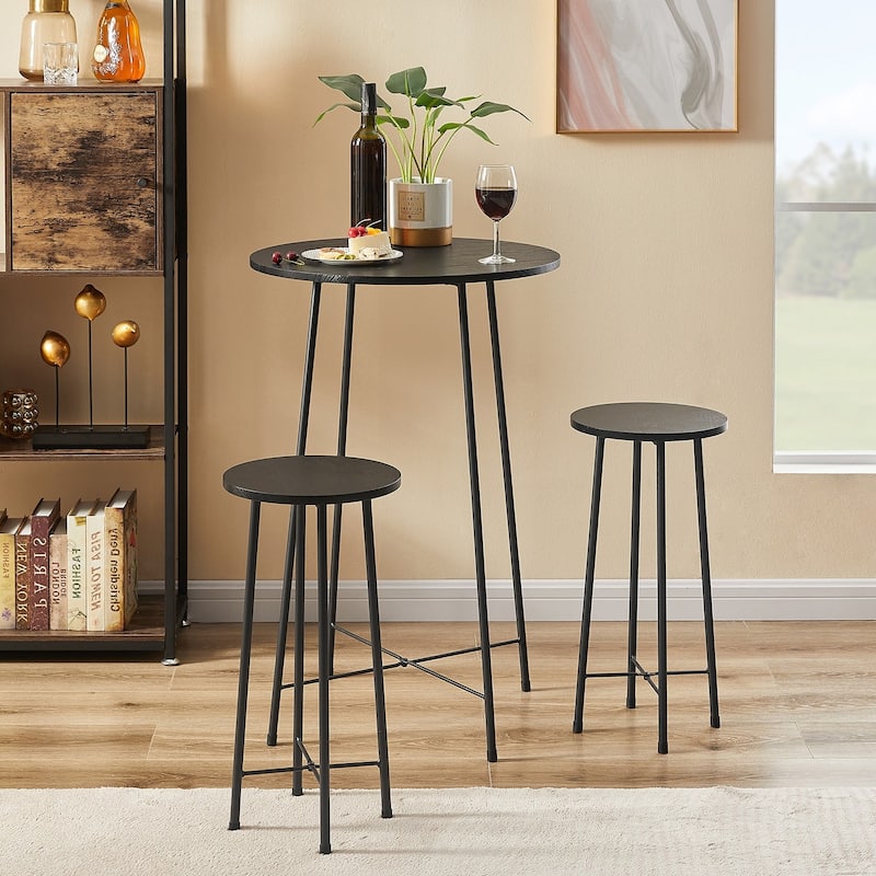 Taomika, Bistro Pub Table Round Dining Table-Brown/Black/Coffee/Maple Color-Four Colors