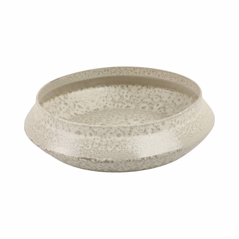 Terracotta Decorative Bowl Modern Speckled Finish Accent - 4" White - 14" x 14" x 3.5"