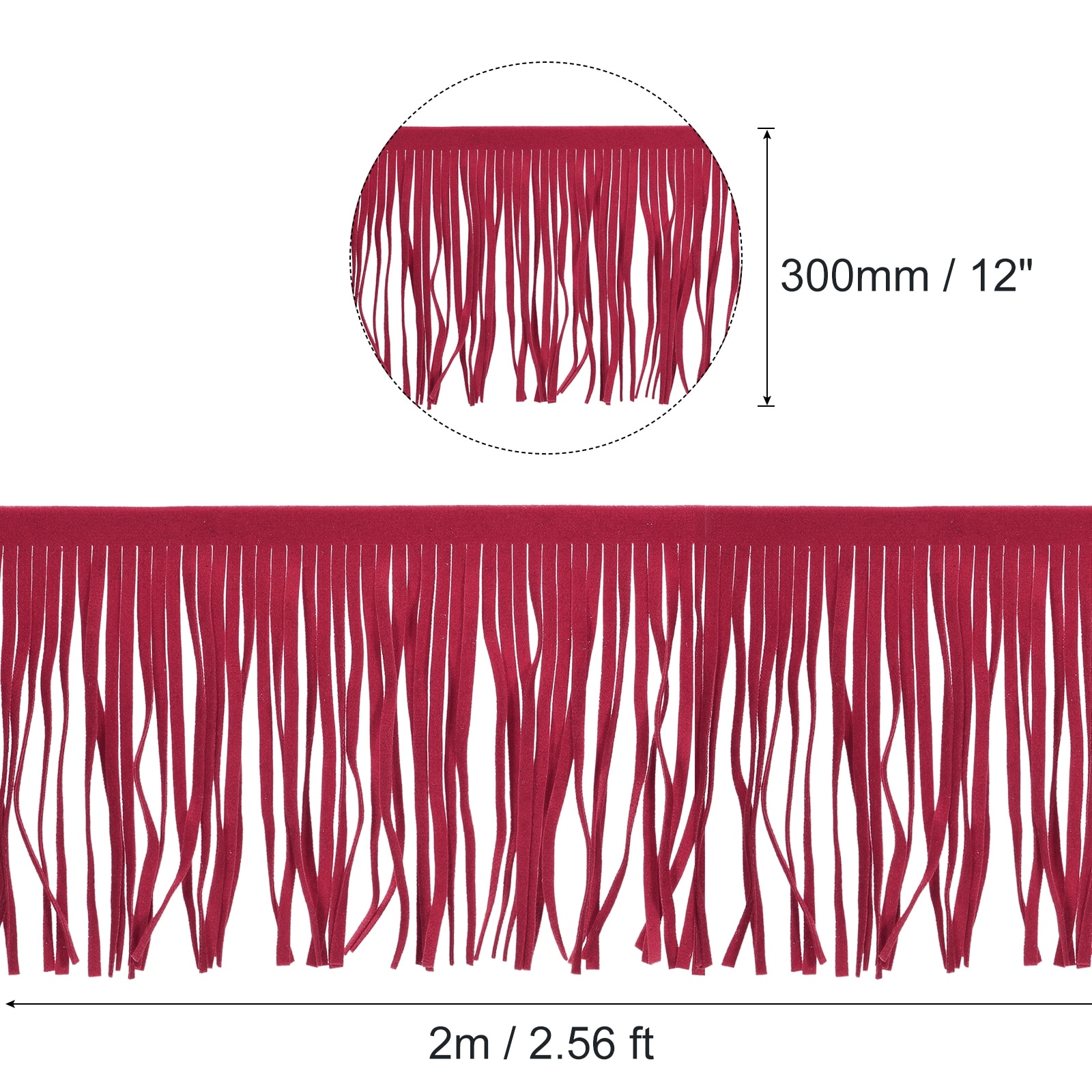 PU Leather Fringe Trim Double Side Leather Sewing Tassel Fringe for DIY Dress Crafts Skirt Decoration