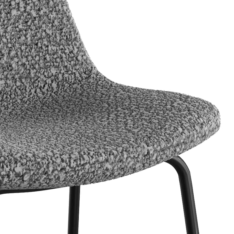 Maxine Boucle Bar Height Stools Black Legs (Set of 2)