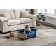 Scandinavian Style Elevated Dog Bed Pet Sofa With Solid Wood Legs And Bent Wood Back%2c Velvet Cushion%2cmid Size%2cdark Blue