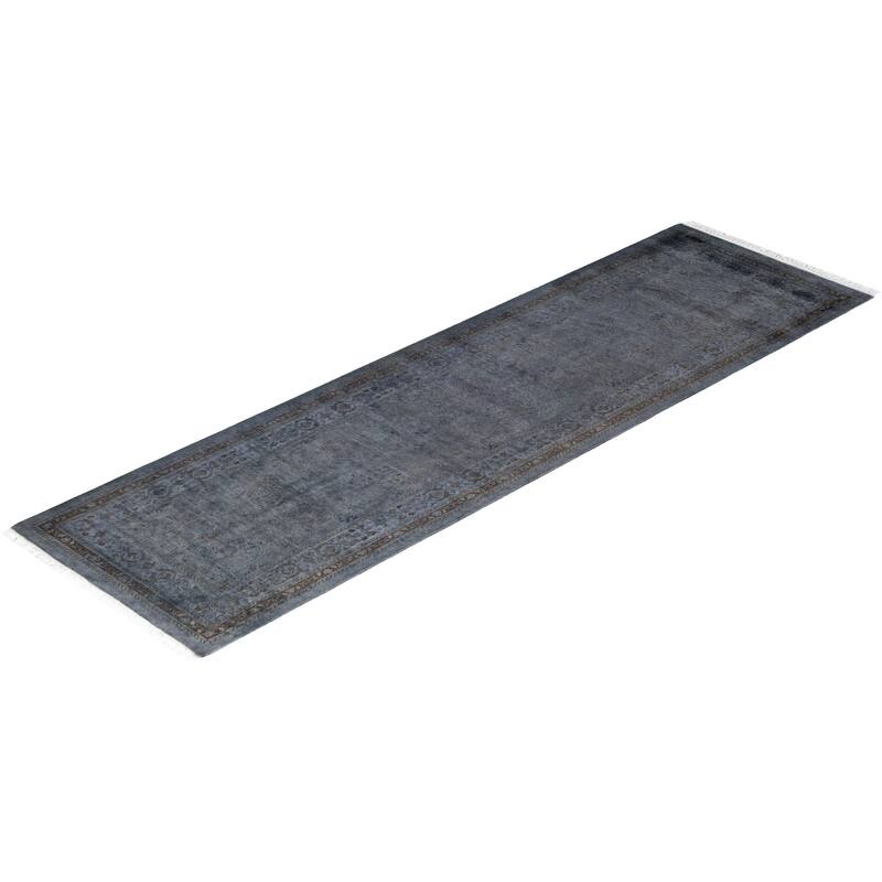 Overdyed One-of-a-Kind Hand-Knotted Area Rug - Gray - 2' 6" x 8' 8"