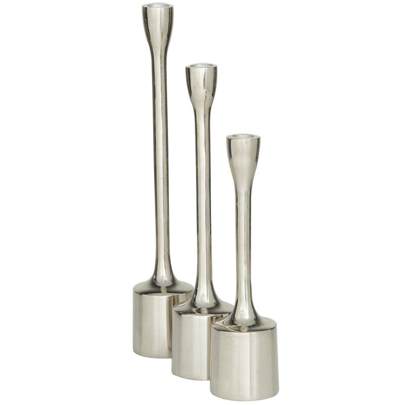 CosmoLiving by Cosmopolitan Gold or Silver Aluminum Metal Decorative Candle Holder (Set of 3)
