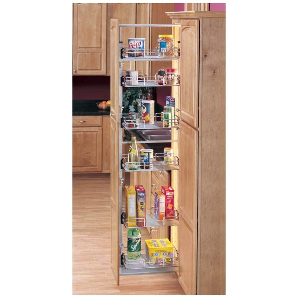 Rev-A-Shelf 5700 Series 74-81 Inch Adjustable Height Pull Out 6 Tier