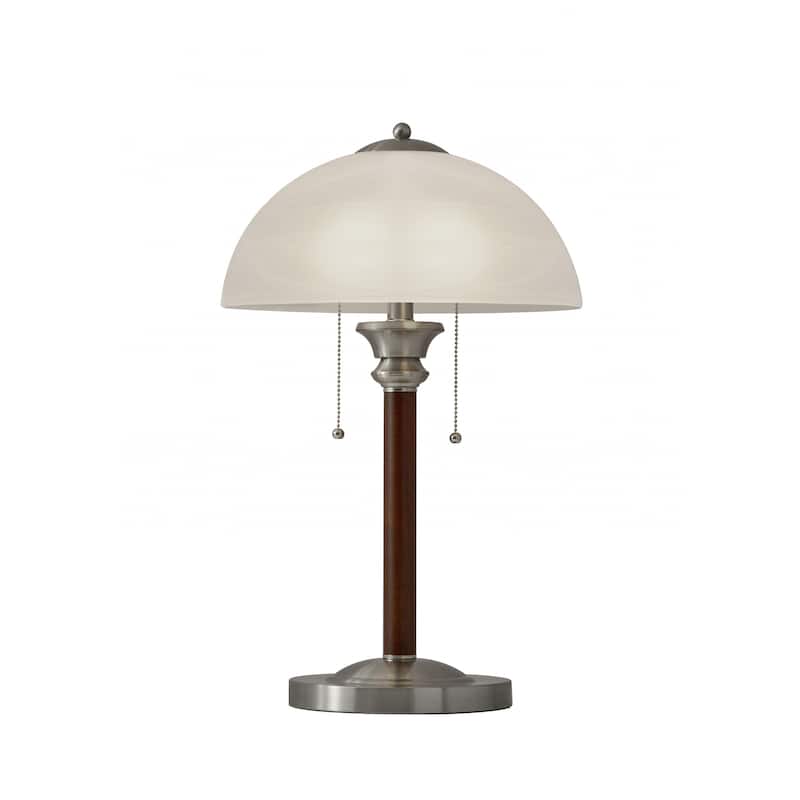 HomeRoots Silver Metal Standard Table Lamp With White Shade - 13.5