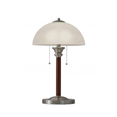 HomeRoots Silver Metal Standard Table Lamp With White Shade - 13.5