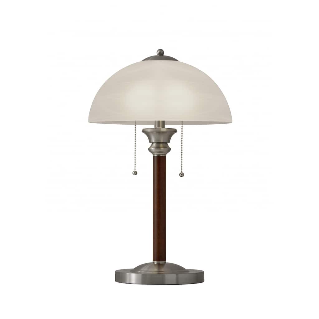 HomeRoots Silver Metal Standard Table Lamp With White Shade - 13.5