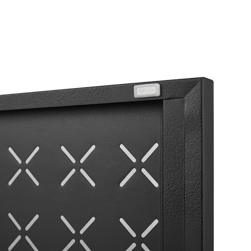 Grid Double Door Shoe Cabinet with Adjustable Shelves and Moisture-Proof Base