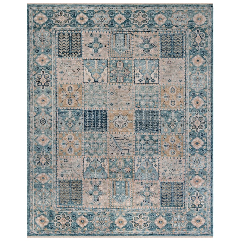 SAFAVIEH Hand-Knotted Samarkand Chiem Traditional Wool Rug - 6' x 9' - Blue/Beige