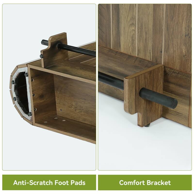 3-Tier Bar Table, 63-Inch Home Bar Unit, Pub Table with Storage Shelves for Living Room, Bistro, Dining Room