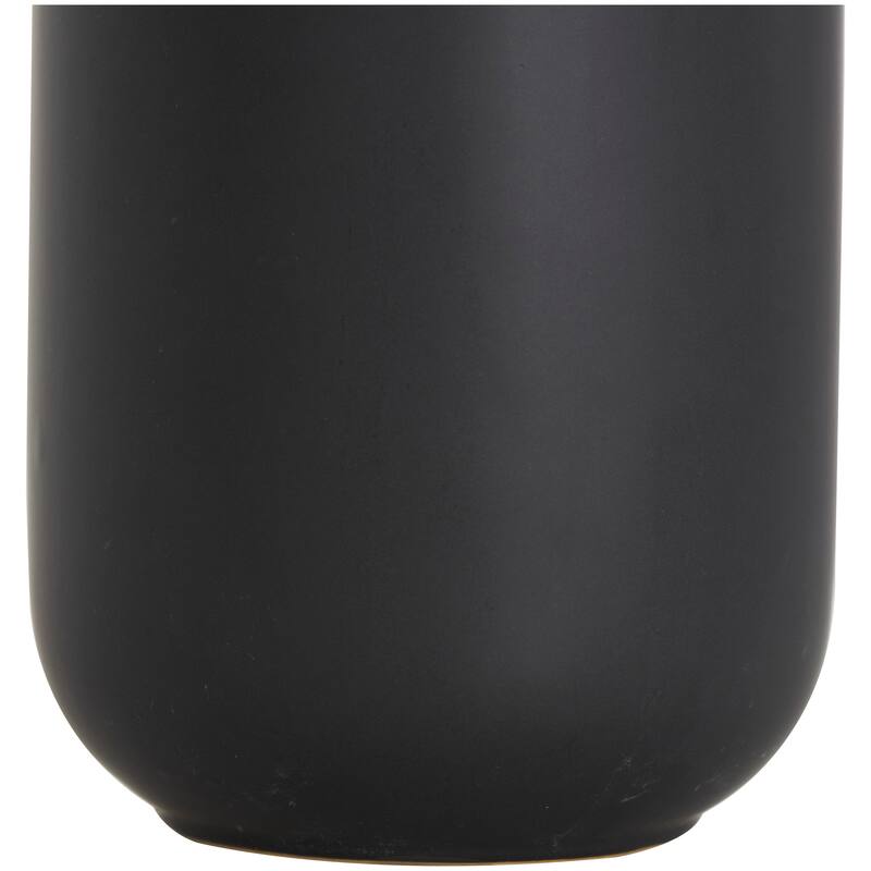 CosmoLiving by Cosmopolitan Black or White Ceramic Vase with Abstract Gold Melting Drips