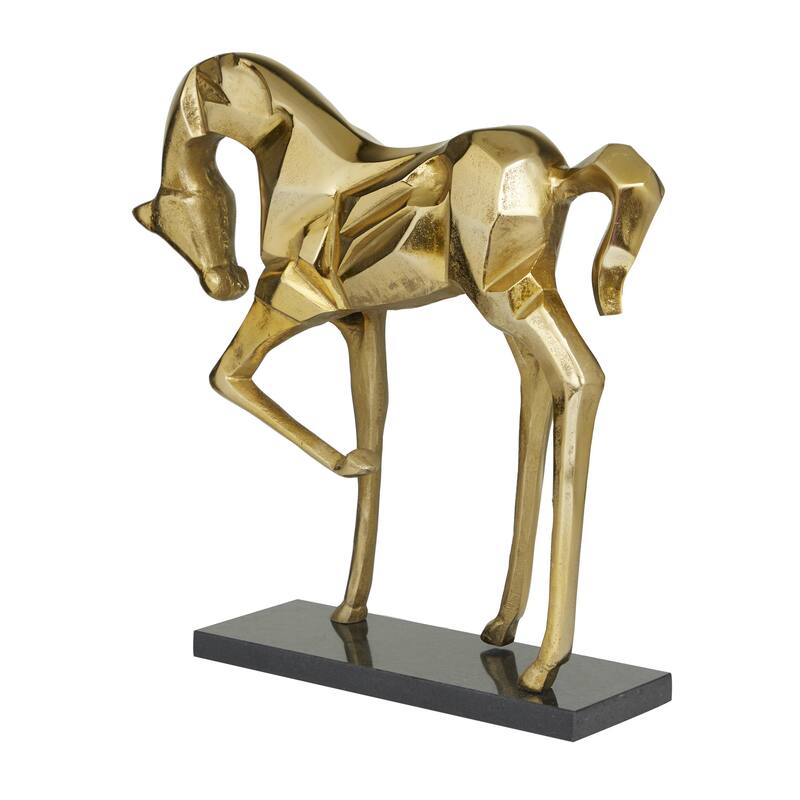 Aluminum Metal Horse Decorative Sculpture - Silver, Gold, Black - Roche River Decor