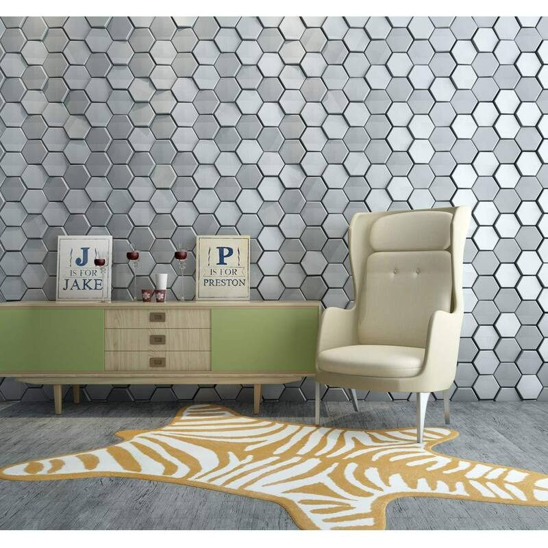 Art3d 20-Pieces Decorative 3D Wall Panels Faux Leather Tile, Hexagon