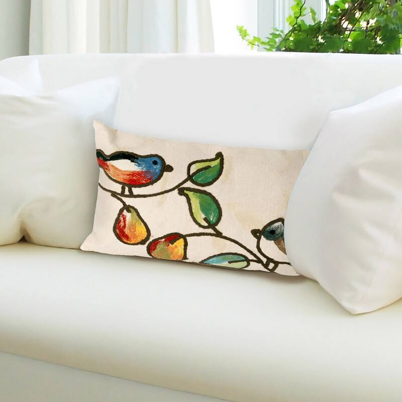Liora Manne Visions III Song Birds Indoor/Outdoor Pillow Cream 12"X20"