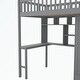 preview thumbnail 8 of 33, Twin size Loft Bed with Bookshelf,Drawers,Desk,and Wardrobe