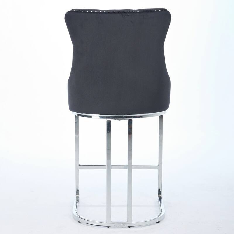 2PCS Velvet Counter Height Bar Stools