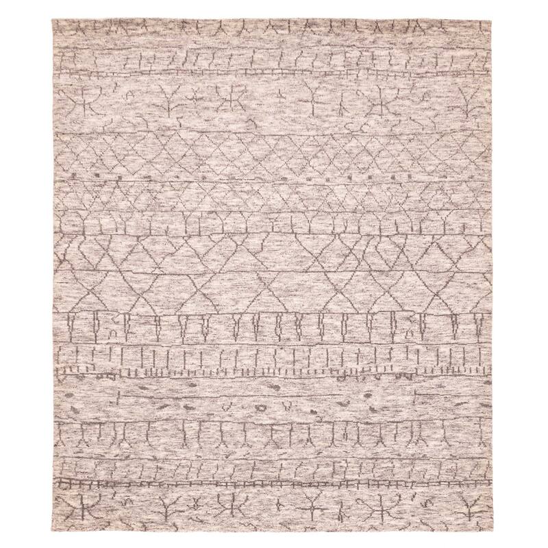 ECARPETGALLERY Hand-knotted Tangier Light Grey Wool Rug - 8'4 x 9'8