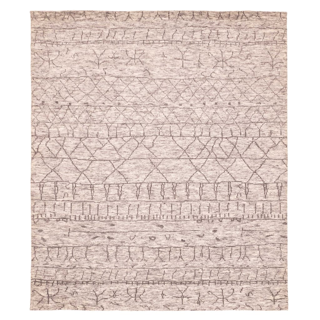 ECARPETGALLERY Hand-knotted Tangier Light Grey Wool Rug - 8'4 x 9'8