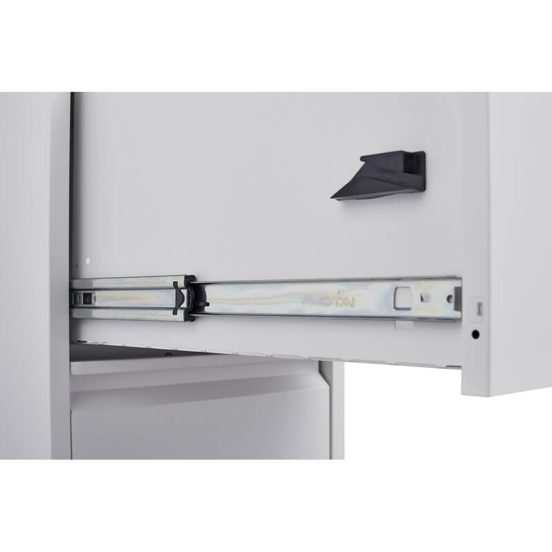 4-Drawer Locking Vertical Storage Cabinet, Office Filing Cabinet with Full Extension Drawers & Adjustable Hanging Rods