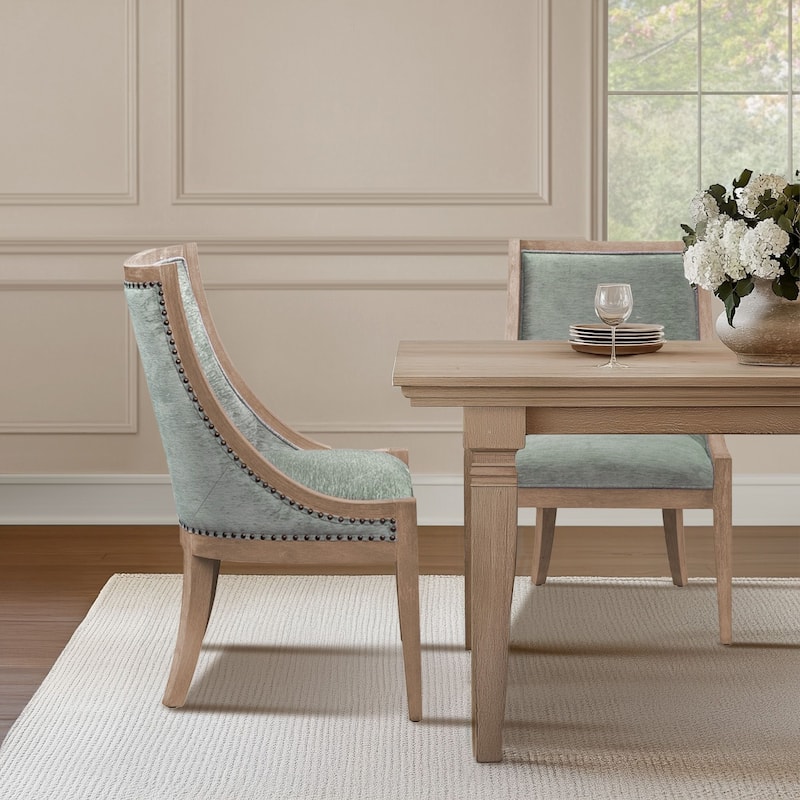 Martha Stewart Elmcrest Upholstered Dining Chair with Nailhead Trim