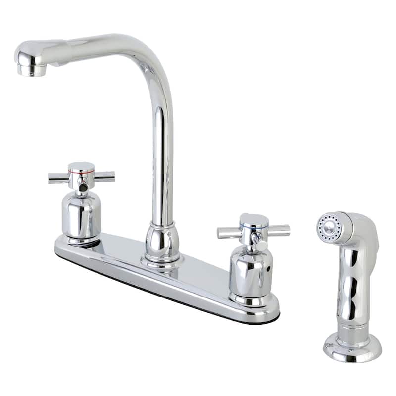 Kingston Brass Concord 1.8 GPM Standard Kitchen Faucet - Includes Side - Polished Chrome